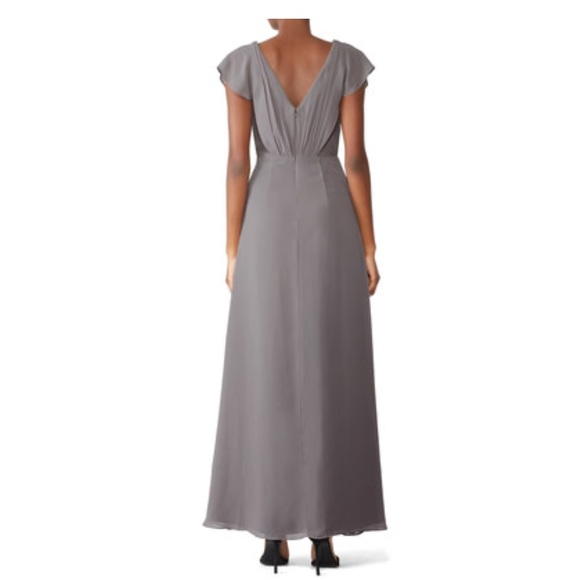 SALE Monique Lhuillier Gray Gwen Gown Dress - Size 8 - Picture 3 of 4